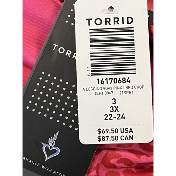 Torrid Pink Cheetah Leggings Plus Size 3X Crop High Rise Women New - Picture 8 of 8